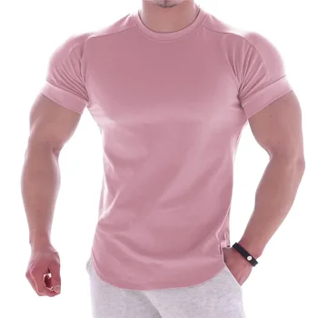 Мъжки летни тениски A3165, высокоэластичная приталенная тениска, за мъже бързо съхнещи мъжки тениски с извито подолом, обикновена 3XL