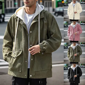 Нова мода за мъже hoody с качулка 2023 г., однобортные качулки свободно намаляване с джоб, бейзболна яке-жилетка за момчета