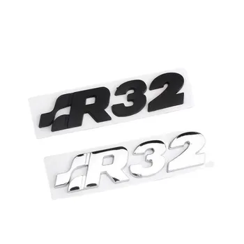 MK4 R32 Хром икона решетки Надпис с логото на R32 Истински OEM за ГОЛФ-част от Емблемата на колата на крилото Отстрани Стикер с логото на иконата на задния багажник