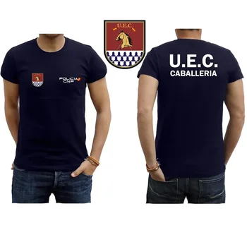 Испанската фланелка U. E. C. Caballeria Insignia от 100% памук кръгло деколте, лятна ежедневната мъжка тениска с къс ръкав, Размер S-3XL