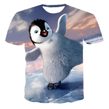 - Новата серия Animal Penguin за пролетно-лятната мъже и жени, модни популярната спортна тениска с 3D печат