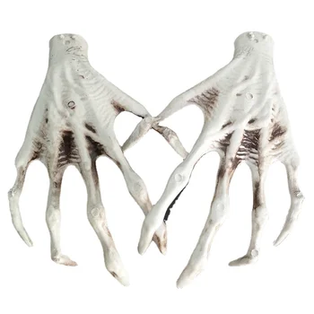 Ръцете на скелета на Хелоуин, фалшива страшно реалистична кост от човешка ръка, Хелоуин в реален размер, зомби-парти, страшен реквизит, декорация