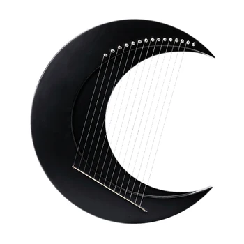 15-струнен Лира тип полумесец, Клавиш C, Арфа, Преносима Лира, струни от стоманена тел, Мини-струнен инструмент