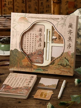 Подаръчен комплект бележник в китайски стил, шик книга в древен стил 