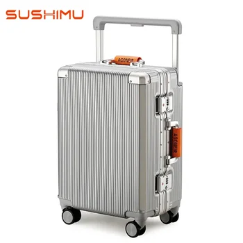 куфар sushimu Пътен куфар с широка дръжка, мъжки 20 24 26 ръчния багаж, дамски количка в алуминиева рамка от КОМПЮТЪР