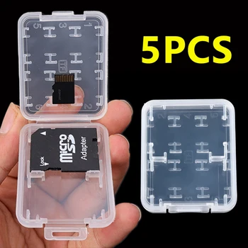 5шт 8 в 1 Предпазна Притежателя Пластмасов Прозрачен mini Micro SD SDHC TF MS Карти памет, Калъф За съхранение Чанта Кутия за защита на карти