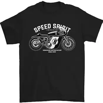 Мъжки t-shirt Kustom Culture Cafe Racer, велосипедист, мотоциклет, 100% памук