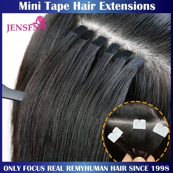 JENSFN Мини-Лента За Удължаване на Косата С 100% Реми Естествени Човешки Косми 16 