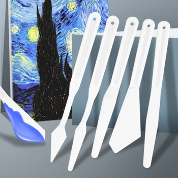 1 комплект Смесени пластмасови мастихинов, Стъргало, Лопаточка, нож за рисуване с маслени Бои, Акварел, инструменти за студент