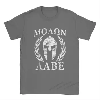 Мъжки тениски Molon Labe Spartan Warrior, памучни блузи, творчески тениски с кръгло деколте и къси ръкави, уникални тениски