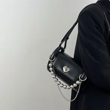 Дамски Чанта на Едно рамо, Подмишница 2023 Love Heart Ръчна Чанта, Модерен Проста Френска Чанта-Пръчка Корея, Чанти за Жени