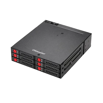 OImaster 6-Отсечный 2,5-инчов SATA SSD Корпуса на твърдия диск Мобилна Стойка / корпус Корпус на Твърдия диск Рафтове за Съхранение на данни за 5,25 Отделение за съхранение