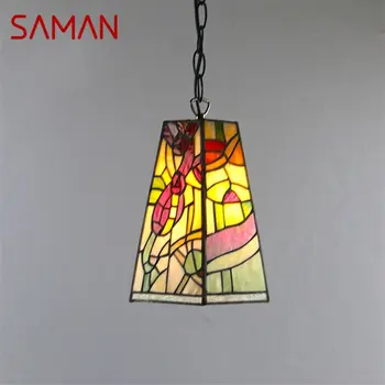 Окачен лампа SAMAN е в стил ретро, съвременна led крушка, творчески осветителни тела, декоративни растения за домашно хранене