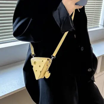 Триъгълен Сладко чанта за слушалки, червило, ежедневна чанта във формата на сирене, женствена чанта през рамо, чанта за монети, портфейли-незабавни посланици