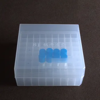 Висококачествена 81-луночная кутия за замразени тюбиков обем 1,5 мл / 1,8 мл, кутия за съхранение на течен азот, кутия за замразяване