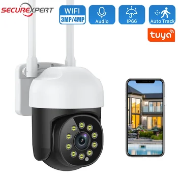 3-Мегапикселови камери за видеонаблюдение Wi-Fi Sasha PTZ Безжична ip камера AI за откриване на човек за Нощно виждане IP66 Външна домашна камера за видеонаблюдение