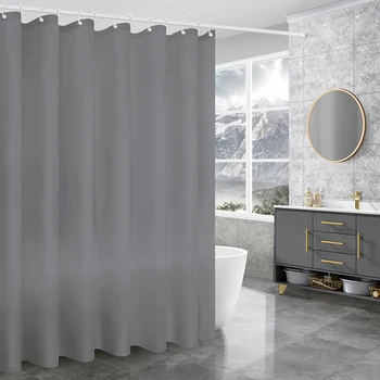 Сива завеса за душ, водоустойчив, влага, подходящо за бани, тераси, метални петлица, с куки, с различни размери