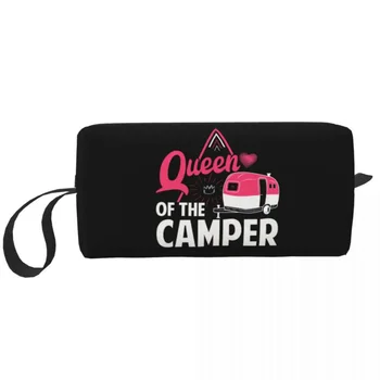 Чанта за тоалетни принадлежности, Queen Of The Camper за жени, за приключения сред природата, за къмпинг, Козметичен Органайзер за грим, кутия за съхранение на козметика за дами