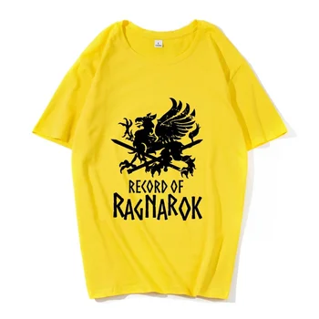 Рекорд Рагнарека от чист памук европейския размер топ harajuku графична лятна мъжка тениска градинска манга забавно облекло унисекс