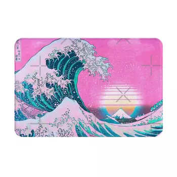 Козметична Парна вълна Great Вълна От Kanagawa Retro Sunset Килим, изтривалка, подложка за баня