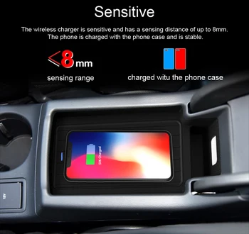 Автомобилното Безжично Зарядно Устройство Qi За iPhone Xs Max Xr X Samsung S9 S10 за Audi Q3 2016 20172018 Интелигентна Ir Бързо Притежателя на Телефона
