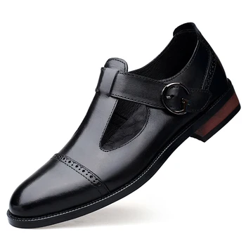Мъжки Оксфордские бизнес лоферы Кожени Мъжки сандали с дебела платформа За лятна почивка в британски стил