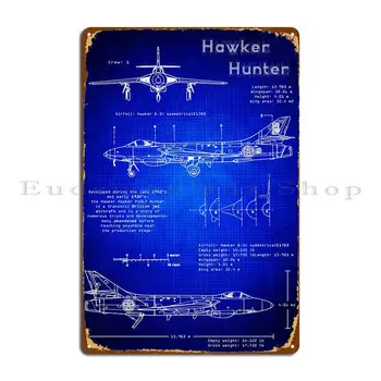Hawker Hunter Метална Табела с плакат Bar Classic Pub Индивидуална Стенни Табела с Името на Тенекиен