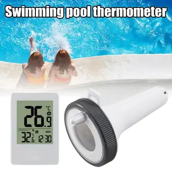 Годишният термометър за басейна, сензор за температура на водата във ваната за басейна, Безжичен плаващ аквариум, термометър за рибарство басейна