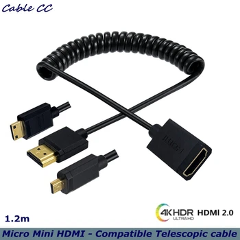 Расширительная пружина Версия на 4K 60Hz 2.0, съвместим с HDMI кабел за свързване към Micro Mini е съвместим с HDMI Кабел за свързване към Micro Mini е съвместим с HDMI Кабел за свързване към HD кабела.