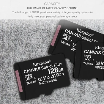 Карта памет Kingston Micro SD Карти 32 GB 64 GB 128 GB, 256 GB, 512 GB TF SDCS2 A1 Скорост на четене и 100 МВ / с Клас 10 Флаш карти SD