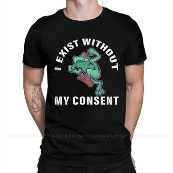 Аз съществувам Без Съгласието Ми - Тениска Amphibian Dart Frog За Мъже От 100% Памук С Къс Години Ръкав, Ежедневни Риза Размер Плюс За Възрастни