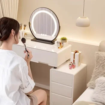 Чекмеджето за тоалетка вечеря в скандинавски стил, на Европейското огледало, луксозен тоалетка за съхранение на мебели в спалнята Penteadeiras De Maquiagem