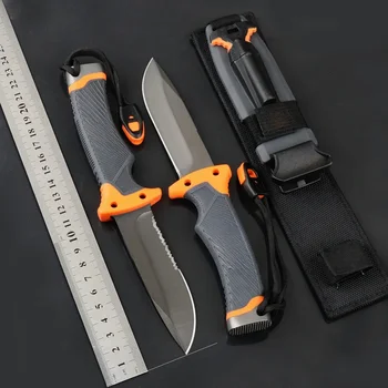 Нож с фиксирано острие, военен тренировъчен Висококачествен нож за оцеляване на открито, на къмпинг, Лов, Тактически джоб за Инструменти ножове