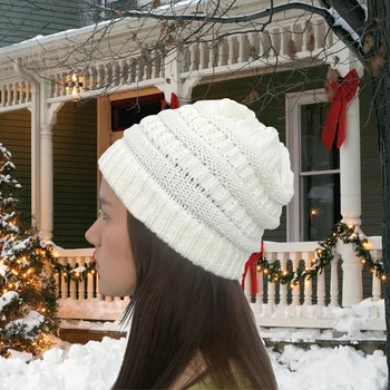 Топло вязаная капачка за улиците - по-дебели меки шапки, с припокриване, за жени и за мъже | за есенно-зимни дрехи (B