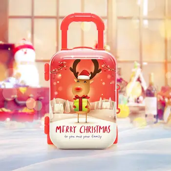 Страхотна умален модел на багаж, ярък цвят, атрактивен малък куфар, мини куфар с принтом снежен лосове, контейнер за бонбони