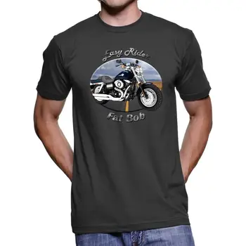 Нова лятна ежедневни мъжки t-shirt American Motorcycle Fat Bob Easy Rider Мъжки тъмна тениска на поръчка Aldult Teen Unisex Classic