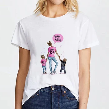 2019 нова лятна тениска Дамски Mother ' s Love Дамски тениска Super Mama Забавна Тениска Модни Дрехи Harajuku Бели тениски kawaii