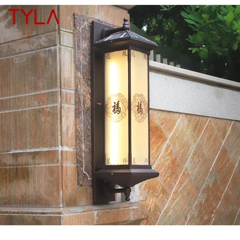 Слънчев, с монтиран на стената лампа TYLA за творчеството на открито Китайското аплици LED Водонепроницаемое IP65 за дома Вили верандата на Двора