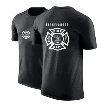 Мода за печат на екипа пожарникари-спасители 2023, Нови мъжки Летни тениски с къс ръкав и кръгло деколте за почивка, дишащи плътно прилепнали тениски, потници