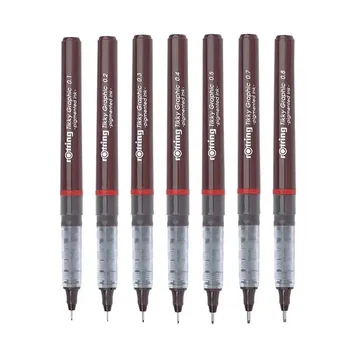 1БР Немска Въртящо Червен Пръстен Tikky Needle Pen 0.1 0.2 0.5 0.3 мм Дизайн Комикси Drawing Pen Line Art Pen Drawing Tool