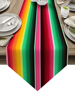 Колоритен Мексикански ленти Кънтри Сватбен Декор Покривка Салфетка За маса за Хранене Художествени Бегунки за масата