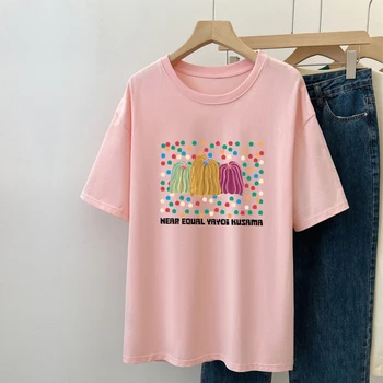 Harajuku негабаритная дълга тениска от чист Памук, дамски годишната реколта тениска с графичен анимационни принтом, дамски Блузи y2k, градинска УНИСЕКС облекло