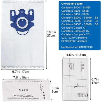 Торбички за прах за Почистване Miele GN Complete C3, Complete C2, Classic C1, S400, S600, S800 Вакуумни Торби-торби за Прахосмукачки