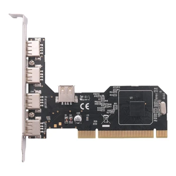 Такса за разширение PCI-USB2.0 Настолен hub PCI-5 USB2.0 480 Мб/с, карта адаптер за разширяване на чип NEC
