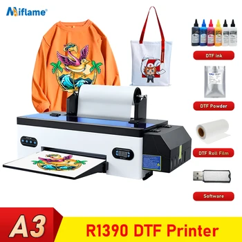 Машина за печат на тениски за принтер Epson R1390 DTF с устройство за подаване на ролки Принтер за директен пренос на филма на текстилен принтер формат А3 DTF