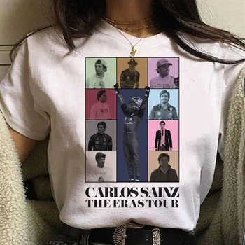 Тениска Carlos Sainz, дамски забавно градинска дрехи, дизайнерски тениски, дамски градинска облекло в стил харадзюку