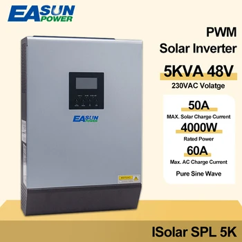 EASUN POWER Слънчев Инвертор 5KVA 4000W Чиста Синусоидальная Вълна 220VAC Почивен Слънчев Инвертор Вграден PWM 48V 50A Контролер на Заряд