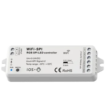 WiFi-SPI RF WiFi RGB/RGBW SPI led цифров контролер ленти (управление на приложение) DC5-24V за WS2811/2812/2813/2815/1903 Ивица пиксела IC