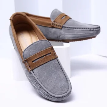 Мъжки кожени обувки от естествена кожа Дъг Обувки, Лятна новост, британското бизнес рокля без закопчалка, Пролет 2023 г., мъжки обувки