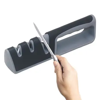 Острилка за кухненски ножове Ергономична ръчна острилка за ножове от неръждаема стомана, лесен за използване, помага за възстановяване на полировку кухненски детайли.